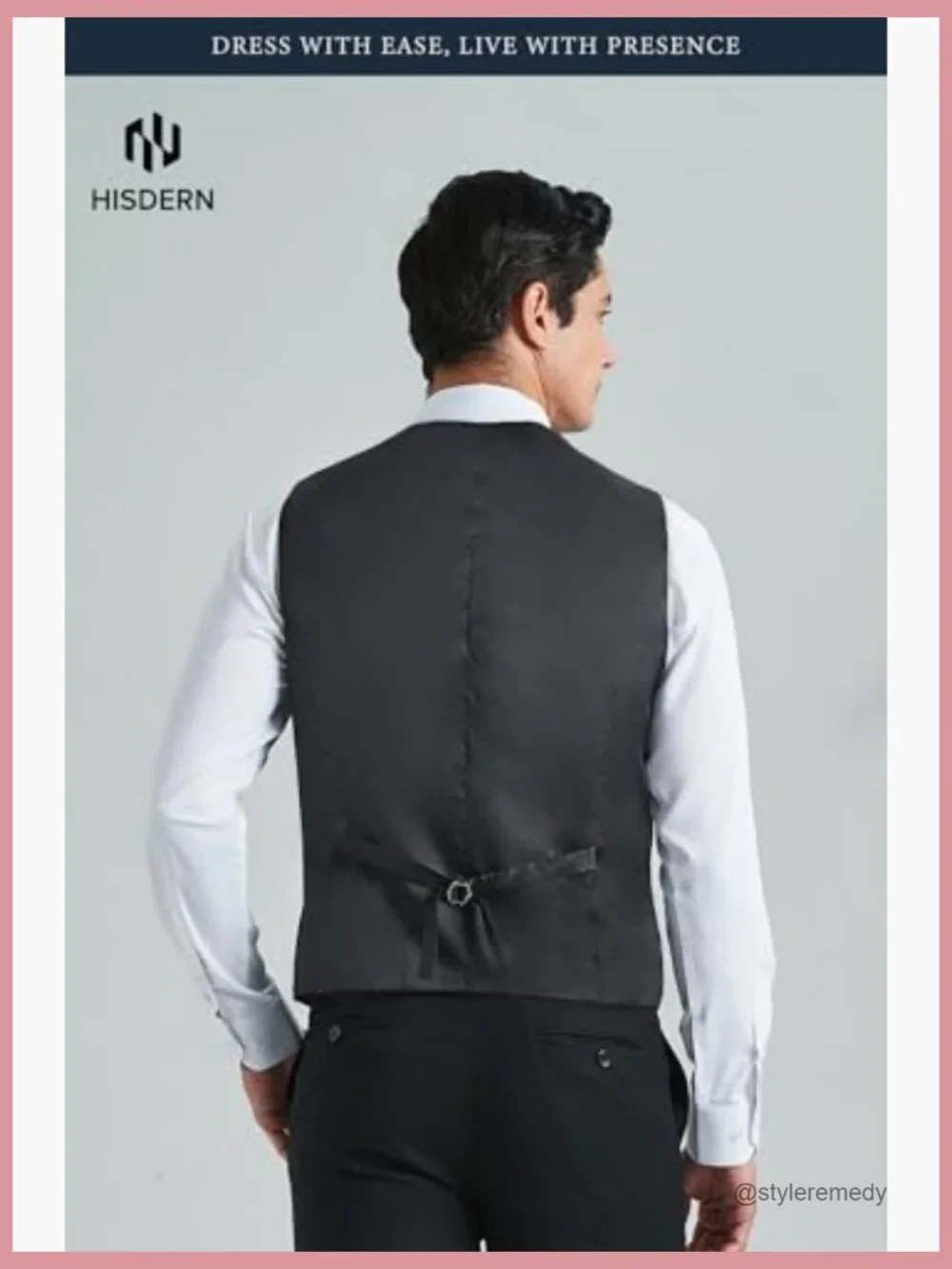 Polyester Rayon Men's Dress Vest V-Neck Adjustable Waistcoat Formal